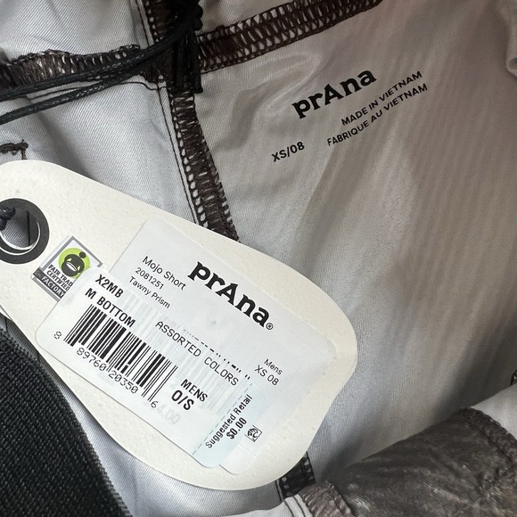 PrAna Mojo Shorts Hiking Outdoor Yoga Tawny Prism Brown‎ Men's Size XS 8" NEW - Picture 3 of 7